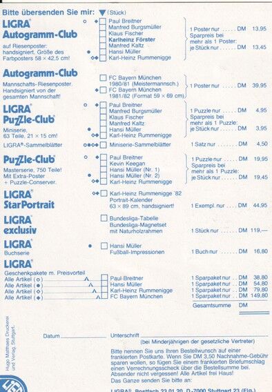 Autogramm Fussball | VfB Stuttgart | 1982 Ligra | Karlheinz FÖRSTER