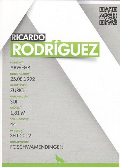 Autogramm Fussball | VfL Wolfsburg | 2014 | Ricardo RODRIGUEZ