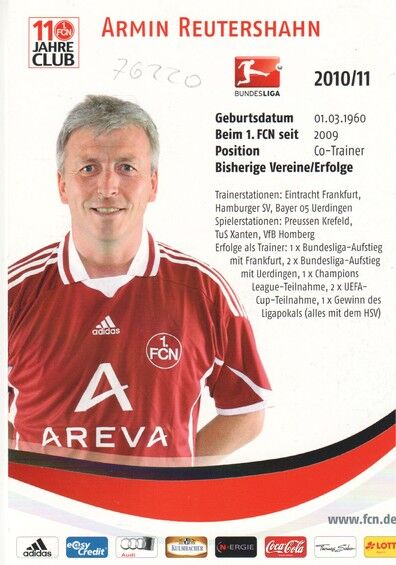 Autogramm Fussball | 1. FC Nürnberg | 2010 | Armin REUTERSHAHN