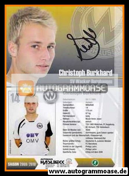 Autogramm Fussball | SV Wacker Burghausen | 2009 | Christoph BURKHARD