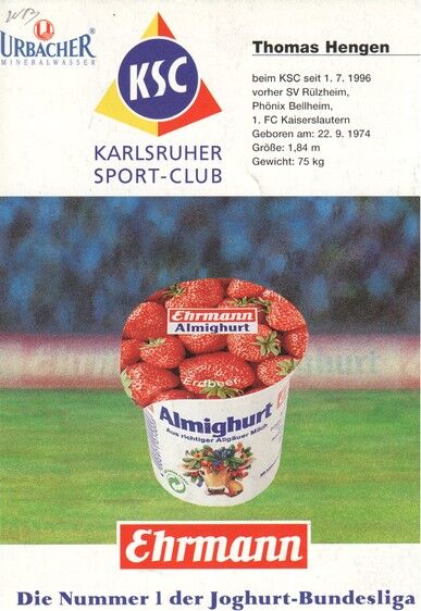 Autogramm Fussball | Karlsruher SC | 1997 | Thomas HENGEN 