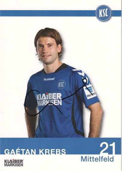 Autogramm Fussball | Karlsruher SC | 2013 | Gaetan KREBS