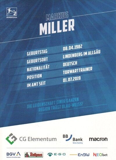 Autogramm Fussball | Karlsruher SC | 2021 | Markus MILLER