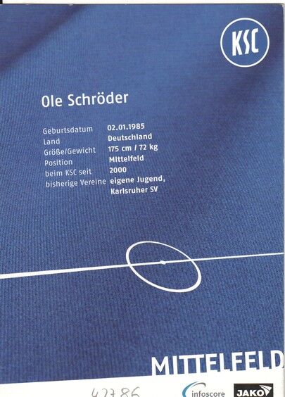 Autogramm Fussball | Karlsruher SC II | 2008 | Ole SCHRÖDER