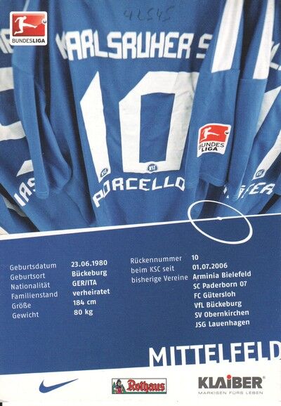 Autogramm Fussball | Karlsruher SC | 2010 | Massimilian PORCELLO