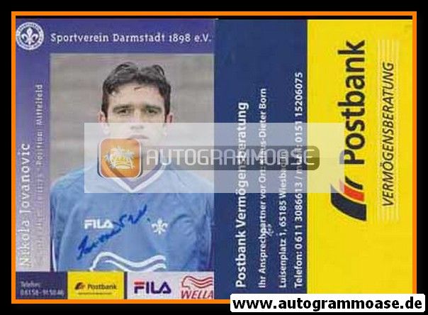 Autogramm Fussball | SV Darmstadt 98 | 2004 | Nikola JOVANOVIV