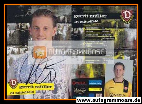 Autogramm Fussball | Dynamo Dresden | 2008 | Gerrit MÜLLER