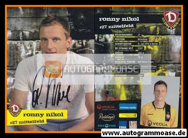 Autogramm Fussball | Dynamo Dresden | 2008 | Ronny NIKOL