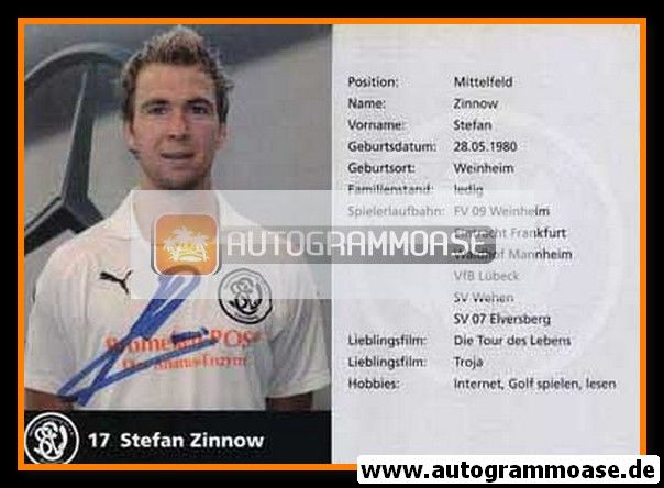 Autogramm Fussball | SV 07 Elversberg | 2007 | Stefan ZINNOW