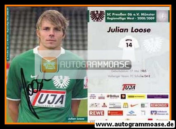 Autogramm Fussball | Preussen Münster | 2008 | Julian LOOSE