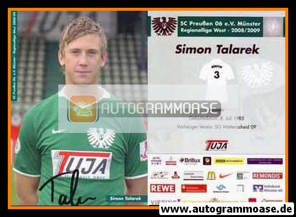 Autogramm Fussball | Preussen Münster | 2008 | Simon TALAREK