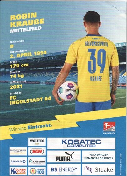 Autogramm Fussball | Eintracht Braunschweig | 2023 | Robin KRAUSSE
