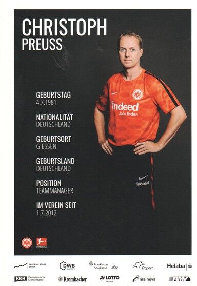 Autogramm Fussball | Eintracht Frankfurt | 2017 | Christoph PREUSS