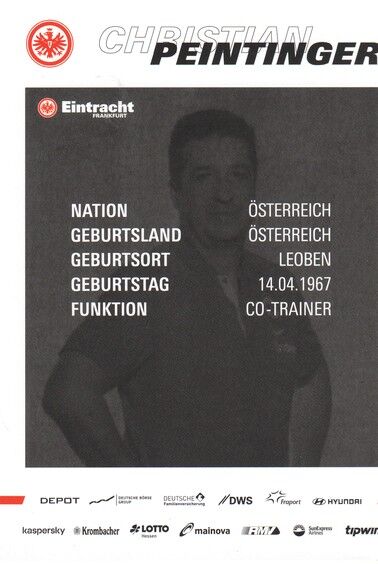 Autogramm Fussball | Eintracht Frankfurt | 2020 Druck | Christian PEINTINGER