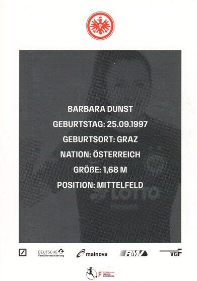Autogramm Fussball (D) | Eintracht Frankfurt | 2021 | Barbara DUNST