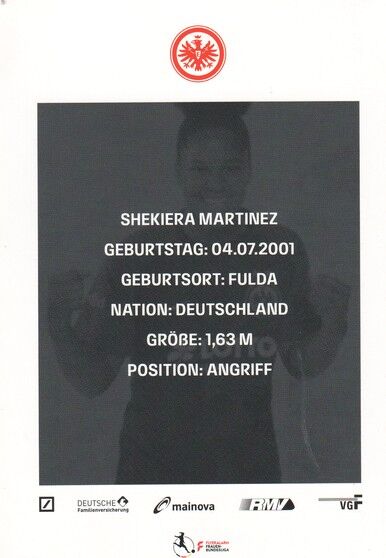 Autogramm Fussball (D) | Eintracht Frankfurt | 2021 | Shekiera MARTINEZ