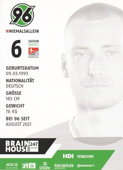 Autogramm Fussball | Hannover 96 | 2021 | Tom TRYBULL