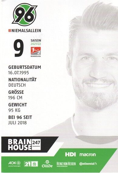 Autogramm Fussball | Hannover 96 | 2021 | Hendrik WEYDANDT