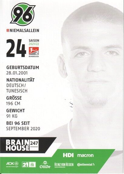Autogramm Fussball | Hannover 96 | 2021 | Marc LAMTI