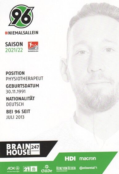 Autogramm Fussball | Hannover 96 | 2021 | Rick SCHALLER