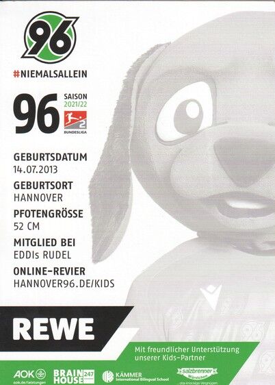 Autogramm Fussball | Hannover 96 | 2021 | EDDI (Maskottchen)