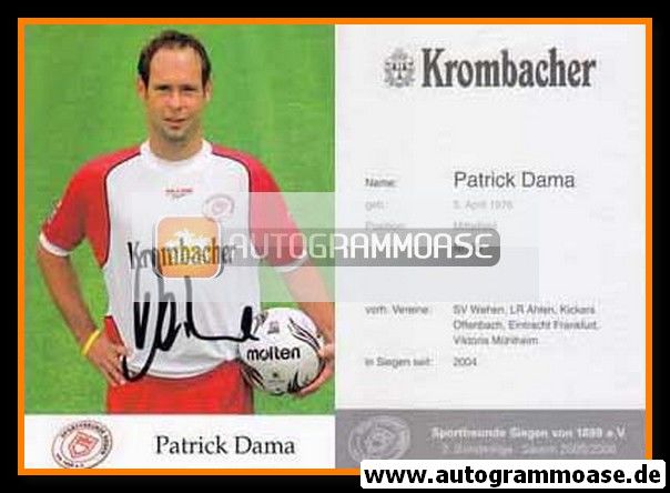Autogramm Fussball | Sportfreunde Siegen | 2005 | Patrick DAMA