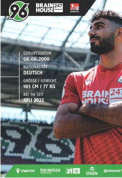Autogramm Fussball | Hannover 96 | 2022 | Ekin CELEBI