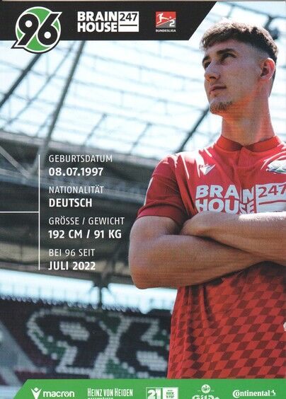 Autogramm Fussball | Hannover 96 | 2022 | Phil NEUMANN