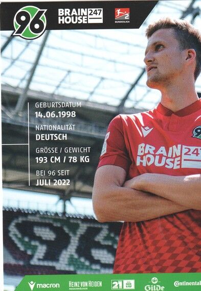 Autogramm Fussball | Hannover 96 | 2022 | Fabian KUNZE