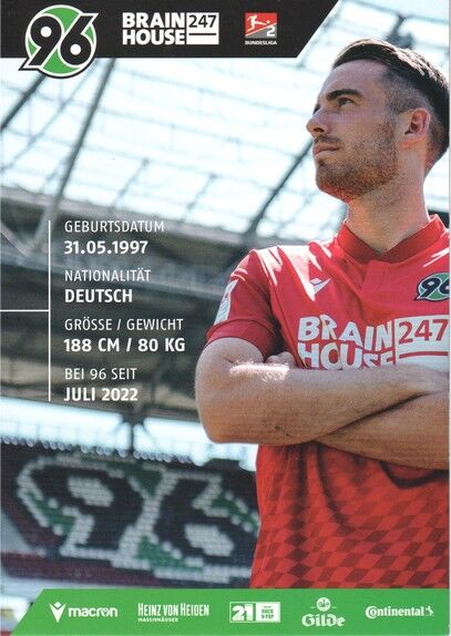 Autogramm Fussball | Hannover 96 | 2022 | Max BESUSCHKOW