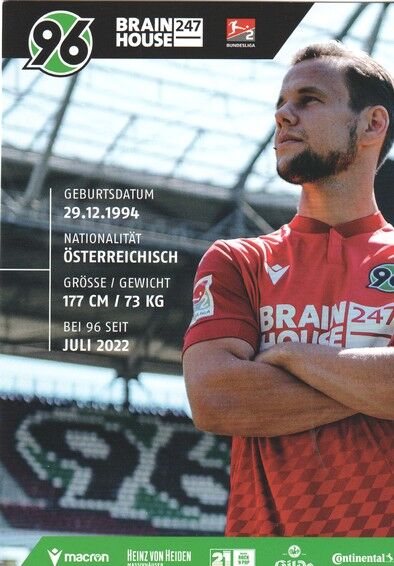 Autogramm Fussball | Hannover 96 | 2022 | Louis SCHAUB