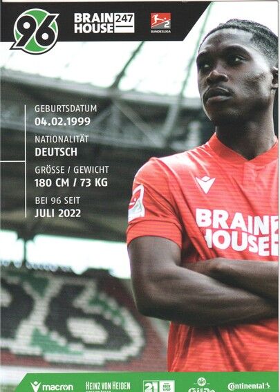 Autogramm Fussball | Hannover 96 | 2022 | Derrick KÖHN