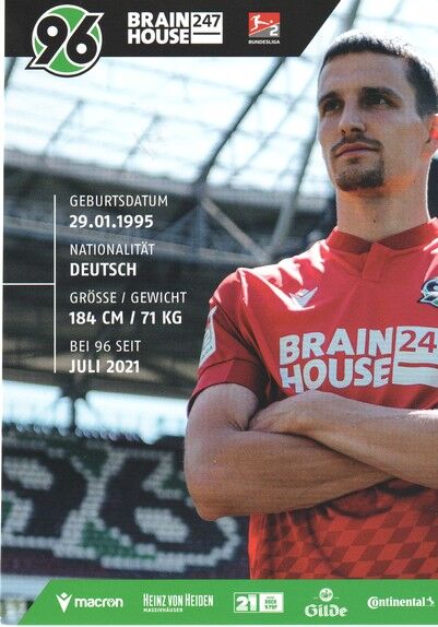 Autogramm Fussball | Hannover 96 | 2022 | Sebastian STOLZE