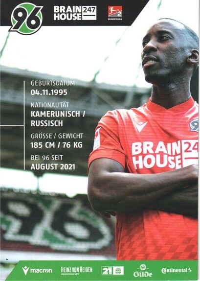 Autogramm Fussball | Hannover 96 | 2022 | Gael ONDOUA