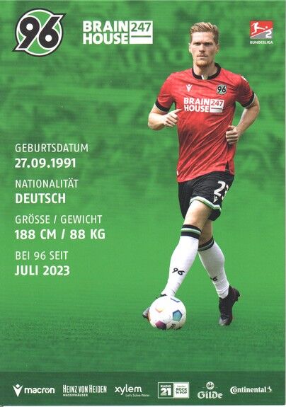 Autogramm Fussball | Hannover 96 | 2023 | Marcel HALSTENBERG