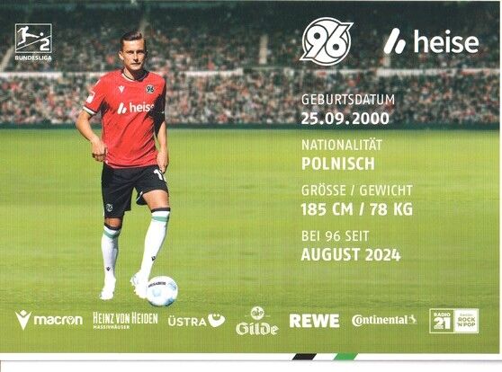 Autogramm Fussball | Hannover 96 | 2024 | Bartlomiej WDOWIK
