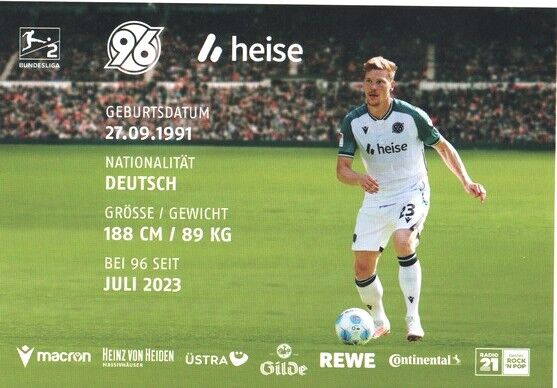 Autogramm Fussball | Hannover 96 | 2024 | Marcel HALSTENBERG