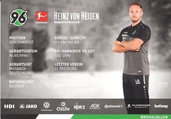 Autogramm Fussball | Hannover 96 | 2018 | Lars BARLEMANN