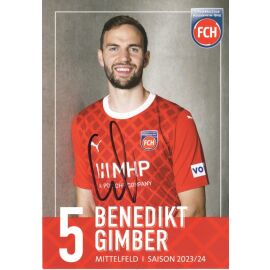 Autogramm Fussball | 1. FC Heidenheim 1846 | 2023 | Benedikt GIMBER