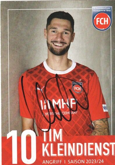 Autogramm Fussball | 1. FC Heidenheim 1846 | 2023 | Tim KLEINDIENST