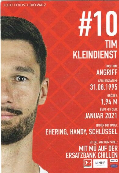 Autogramm Fussball | 1. FC Heidenheim 1846 | 2023 | Tim KLEINDIENST