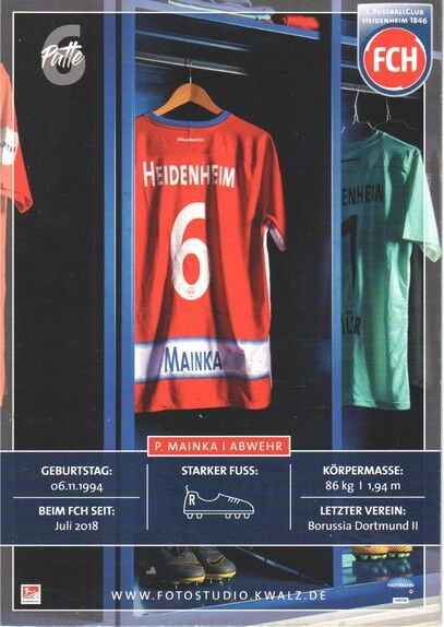 Autogramm Fussball | 1. FC Heidenheim 1846 | 2020 | Patrick MAINKA 