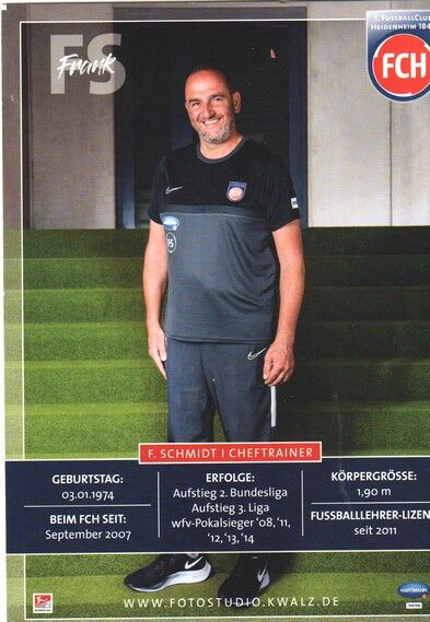 Autogramm Fussball | 1. FC Heidenheim 1846 | 2020 | Frank SCHMIDT