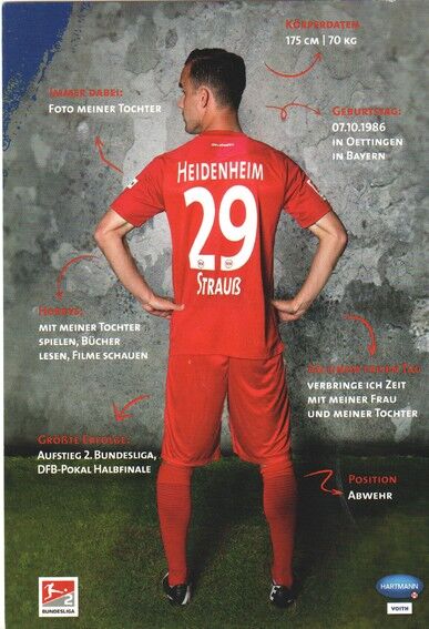 Autogramm Fussball | 1. FC Heidenheim 1846 | 2017 | Robert STRAUSS