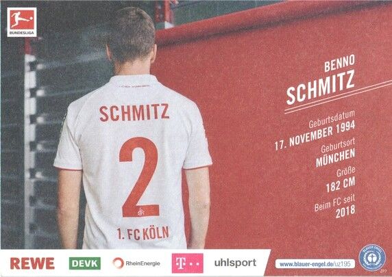 Autogramm Fussball | 1. FC Köln | 2021 | Benno SCHMITZ
