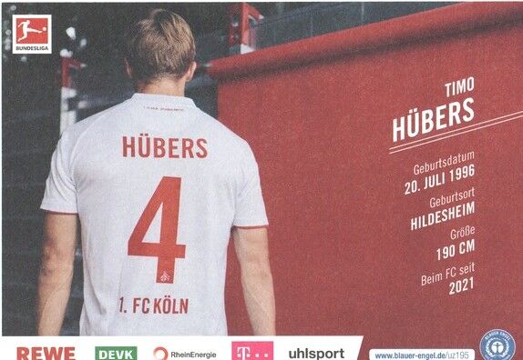 Autogramm Fussball | 1. FC Köln | 2021 | Timo HÜBERS