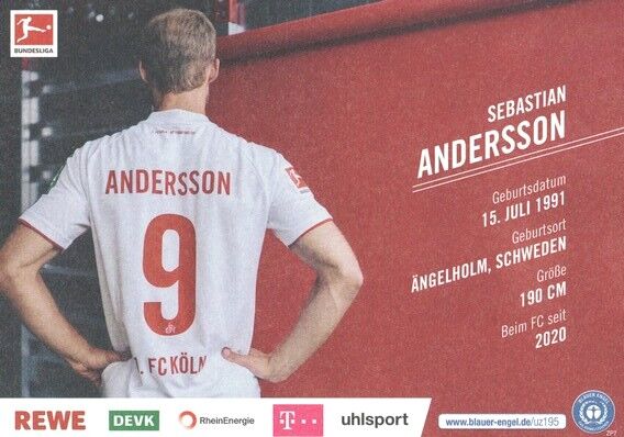 Autogramm Fussball | 1. FC Köln | 2021 | Sebastian ANDERSSON