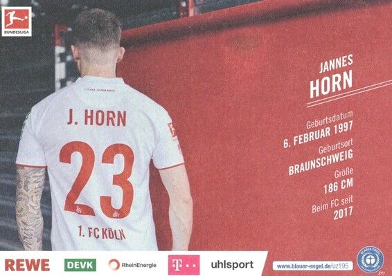 Autogramm Fussball | 1. FC Köln | 2021 | Jannes HORN