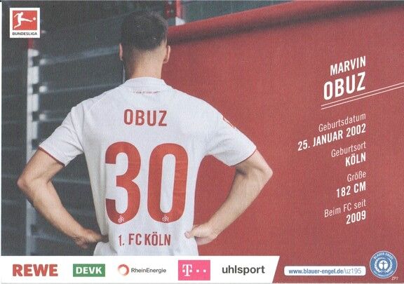 Autogramm Fussball | 1. FC Köln | 2021 | Marvin OBUZ