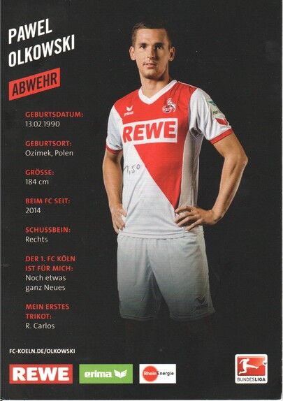 Autogramm Fussball | 1. FC Köln | 2014 | Pawel OLKOWSKI